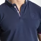 Tunisian style neck polo shirt GERONI BLUE