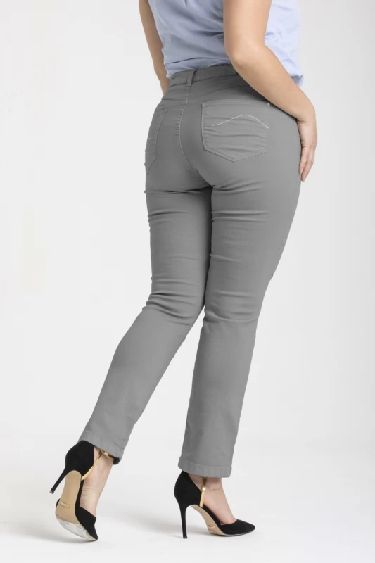 Jeans regular coupe droite taille haute stretch