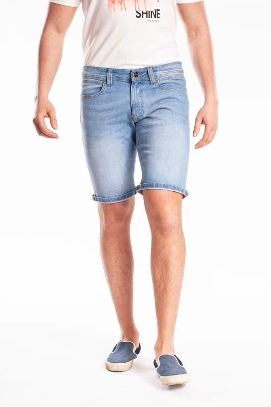 Bermuda denim elasticizzato fondo risvoltato VALDER