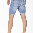 Bermuda vestibilità relax in denim leggero stone washed spazzolato ALI 
