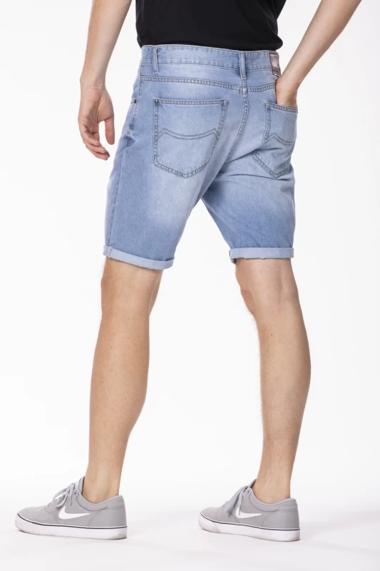 Bermuda vestibilità relax in denim leggero stone washed spazzolato ALI 