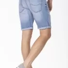 Bermuda vestibilità relax in denim leggero stone washed spazzolato ALI 