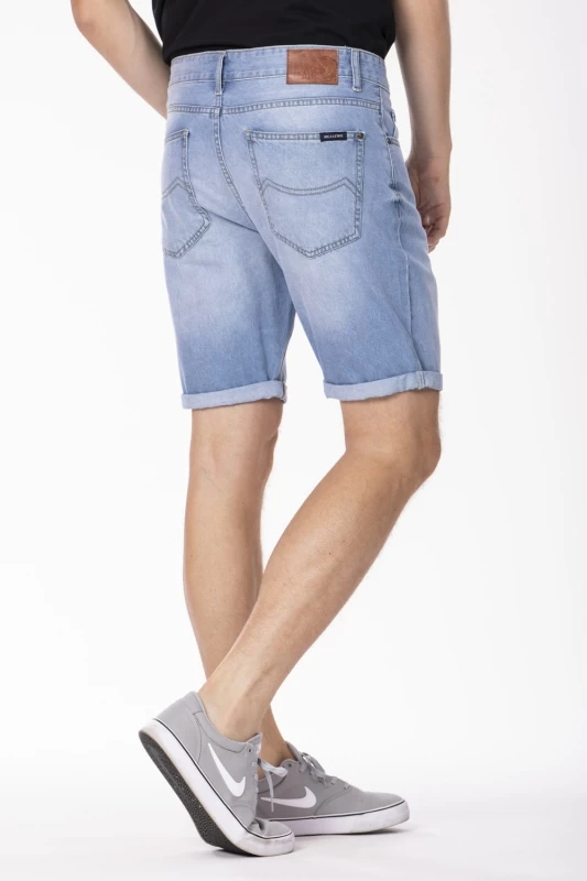 Bermuda vestibilità relax in denim leggero stone washed spazzolato ALI 