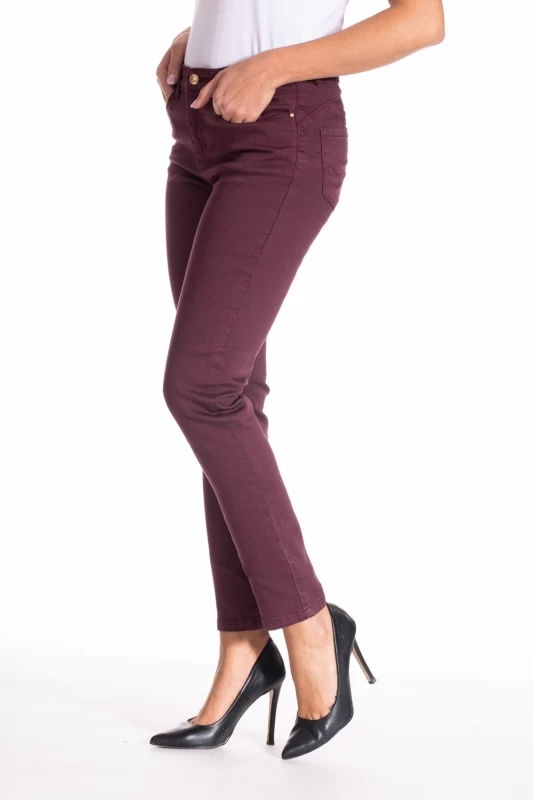 Pantalon slim push-up CAPIRAZ BORDEAUX