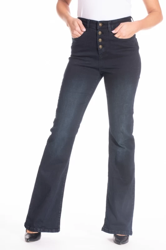 Jeans coupe bootcut denim stretch  blue black ZAIRA