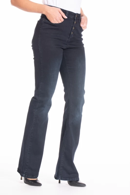 Jeans coupe bootcut denim stretch  blue black ZAIRA