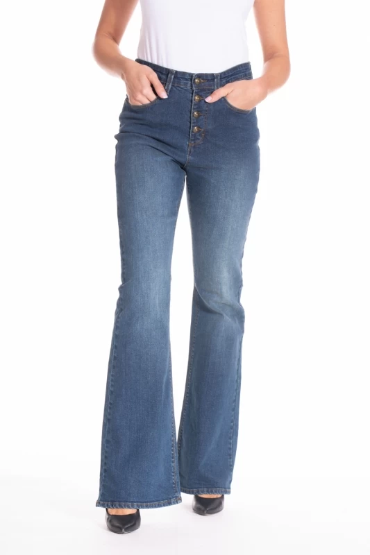 Jeans coupe bootcut denim stretch brossé ZELIA