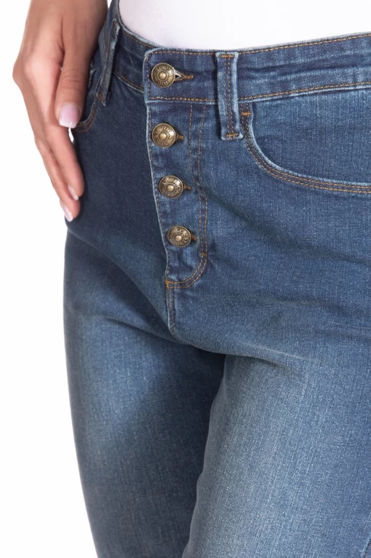 Jeans bootcut  in denim stretch spazzolato ZELIA