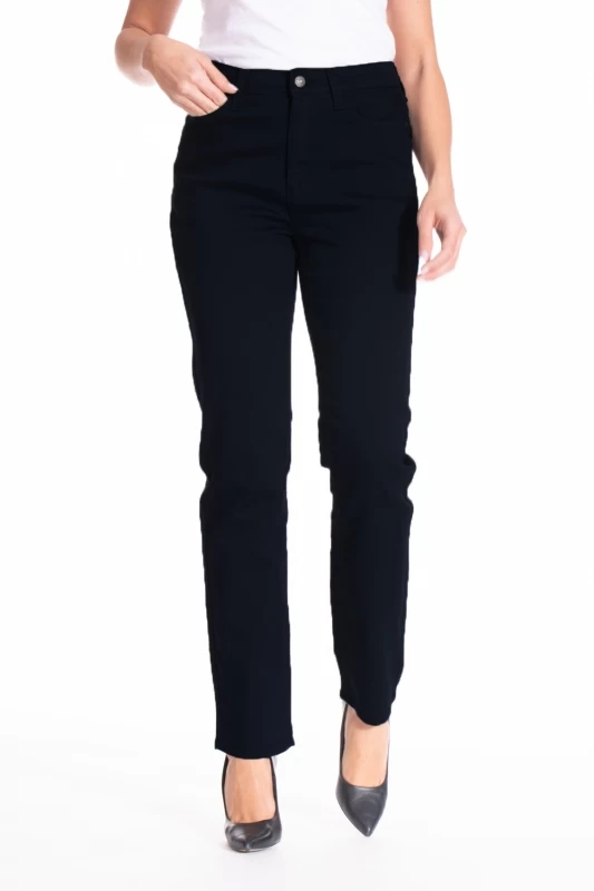 Jeans in denim stretch nero taglio dritto ZEN