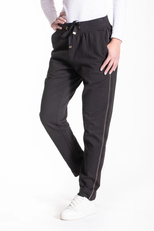 Pantaloni jogging con cuciture in filo di lurex ZEVELYN