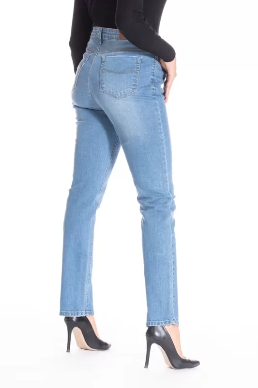 Jeans dal taglio dritto in denim stretch garzato ZOE