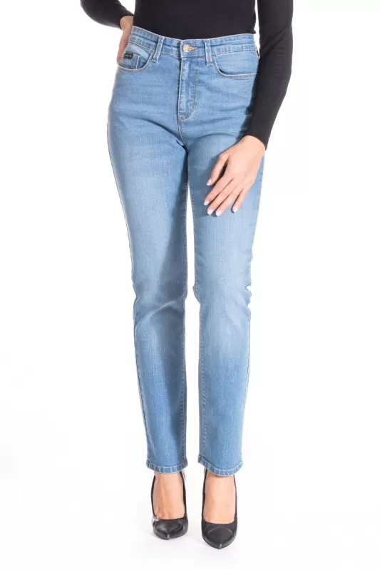 Jeans dal taglio dritto in denim stretch garzato ZOE