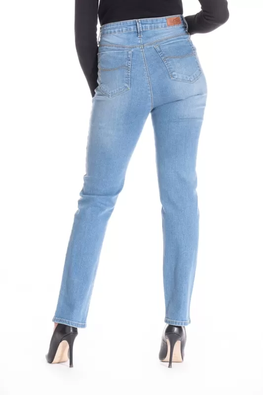 Jeans dal taglio dritto in denim stretch garzato ZOE