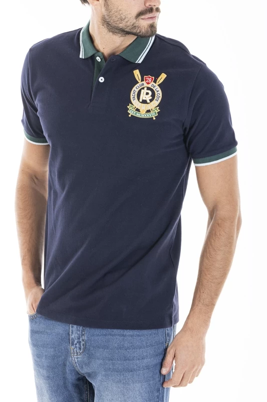Polo in cotone piquet CALLUM BLU