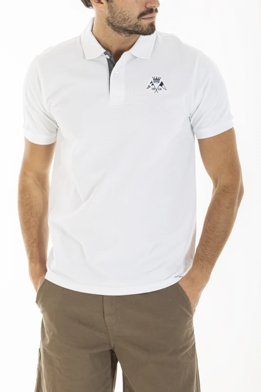 Embroidered polo shirt COEN WHITE