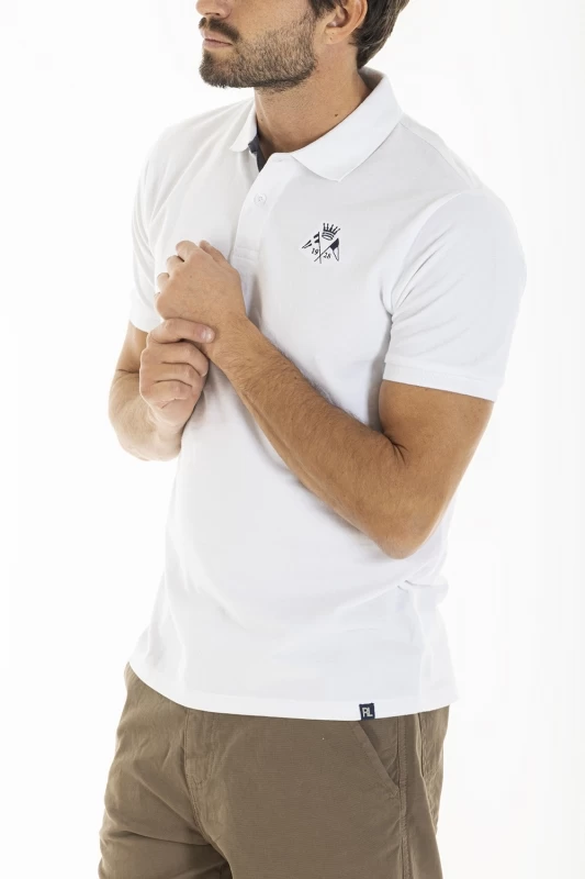 Embroidered polo shirt COEN WHITE