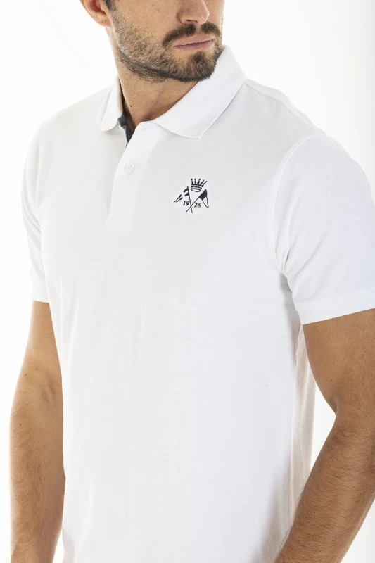 Embroidered polo shirt COEN WHITE