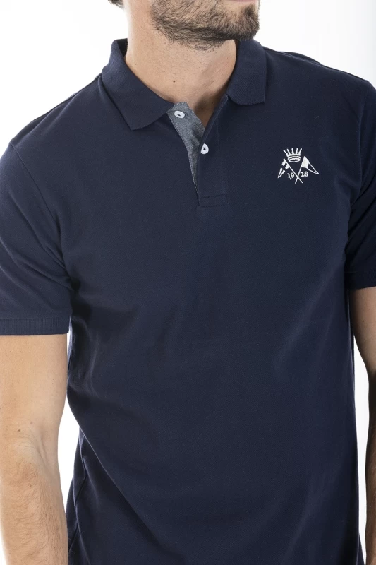 Polo brodé COEN BLEU