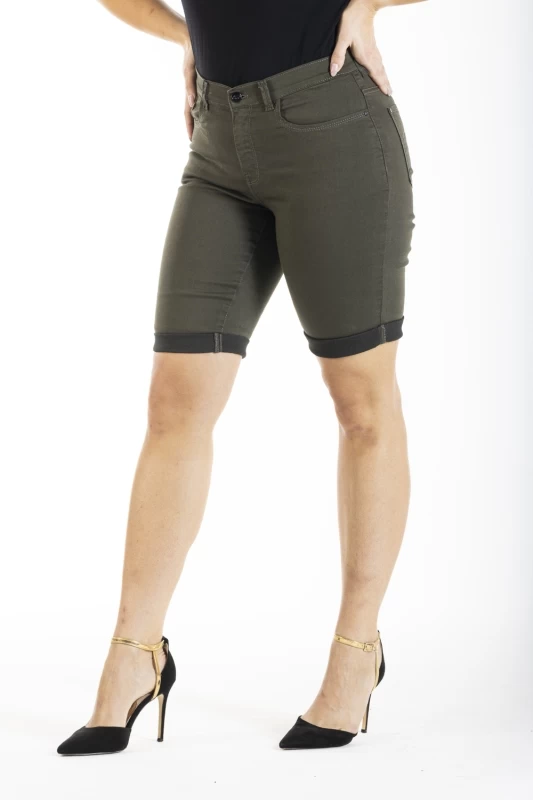 Stretch Bermuda Shorts with Elasticated Waistband OBB4