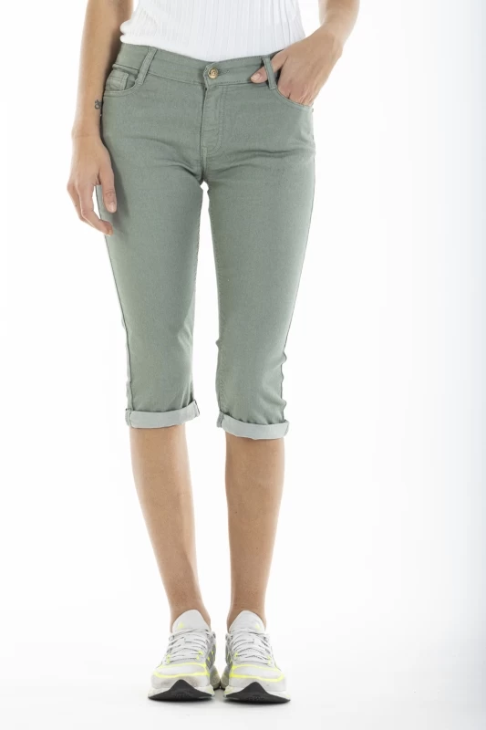 Pantacourt coupe slim POEMY VERT