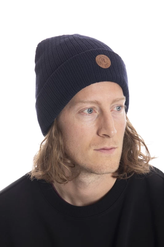 Cappello in maglia a coste blu scuro BONCO2