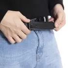 Cintura nera con cuciture grigie CEINO