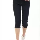 GLENDA slim push-up cropped pants in raw denim