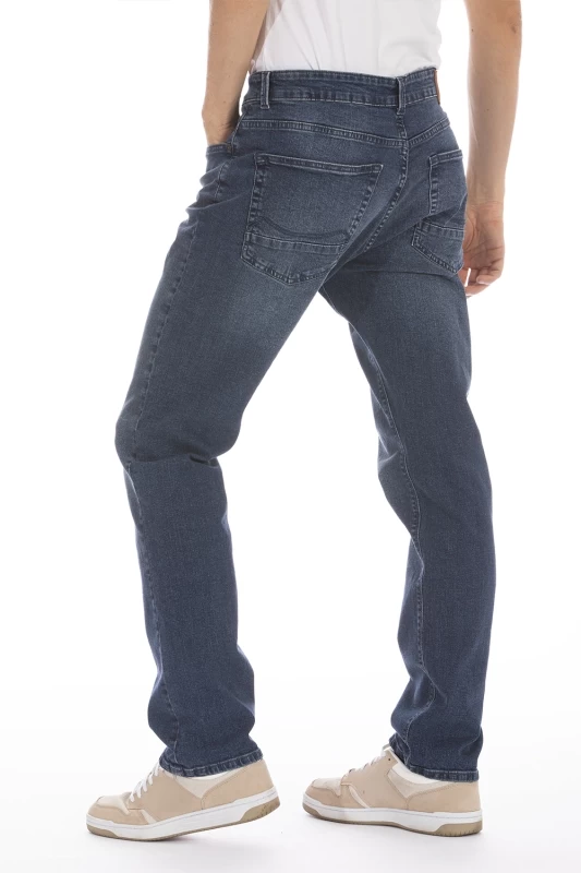 Jeans 5 poches brossée coupe droite stretch ARKON8 longueur 32cm