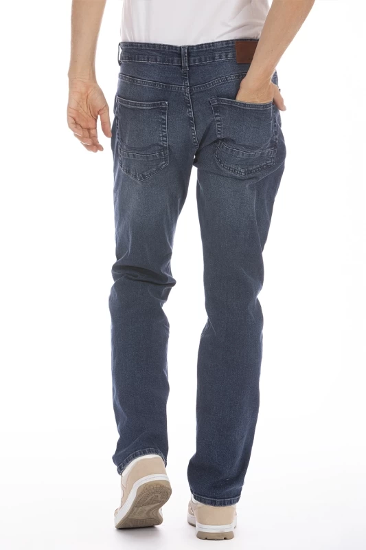 Jeans 5 poches brossée coupe droite stretch ARKON8 longueur 32cm
