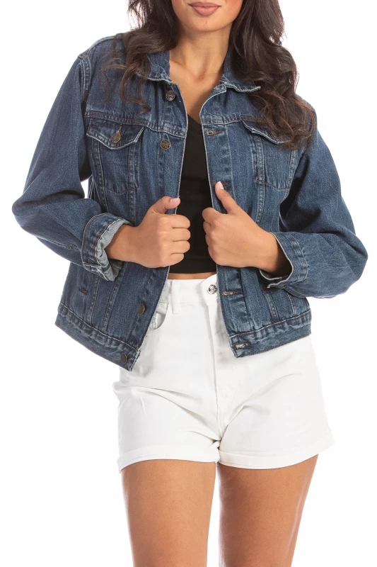 Veste en denim stone washed JINNY