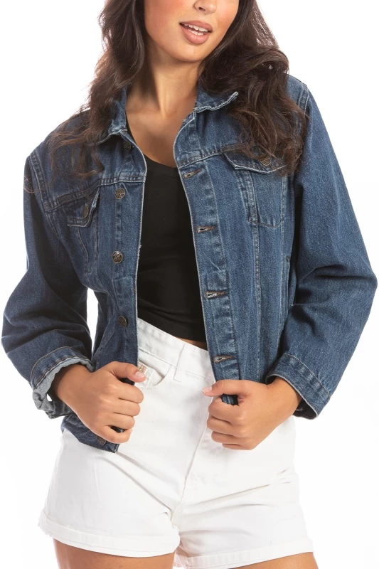 Veste en denim stone washed JINNY