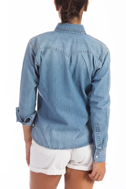 Chemise en denim bleached ROMMY