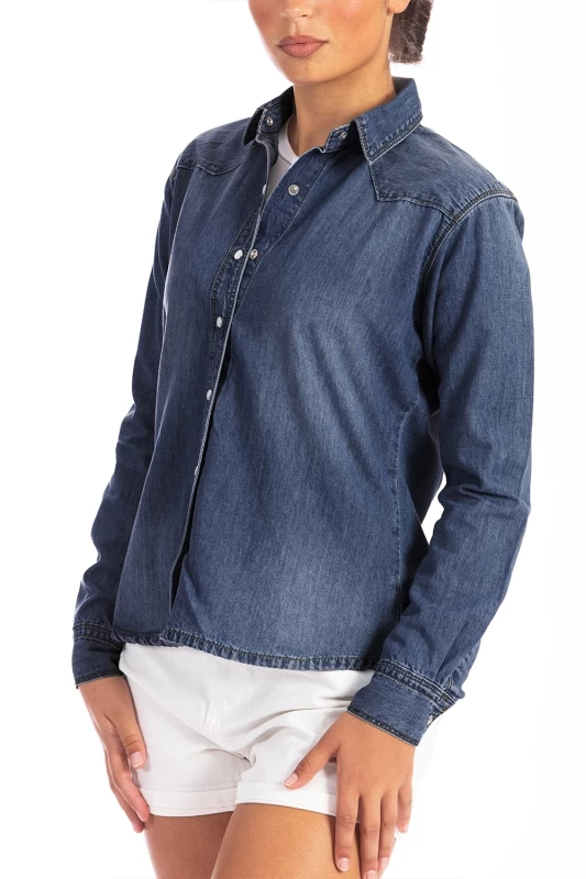 Chemise en denim stone washed ROSANE