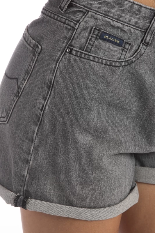 Short à revers en denim taille haute VERON